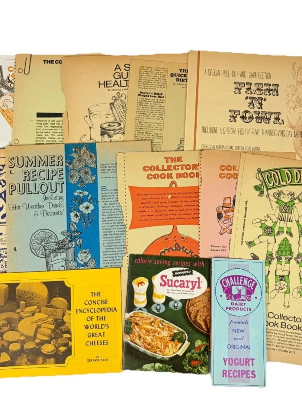 Vtg Recipe Scrapbook Clippings Hand Written Typed Womans Day Booklet 1960s - 80s